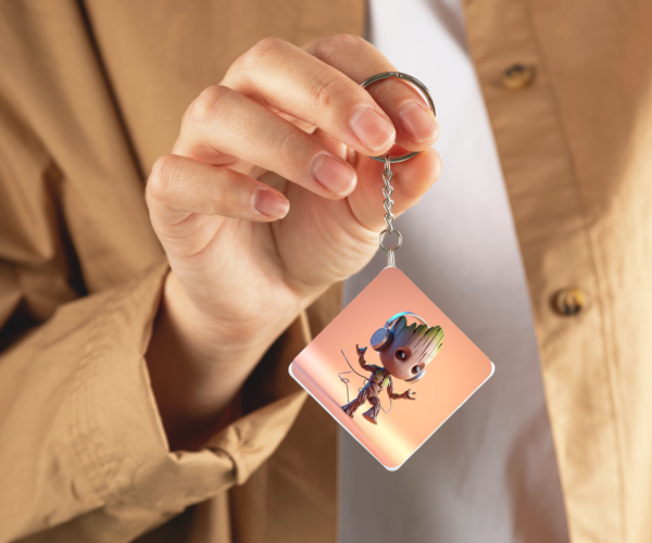 Cute Baby Groot -  Keychain Square (2X2) inch